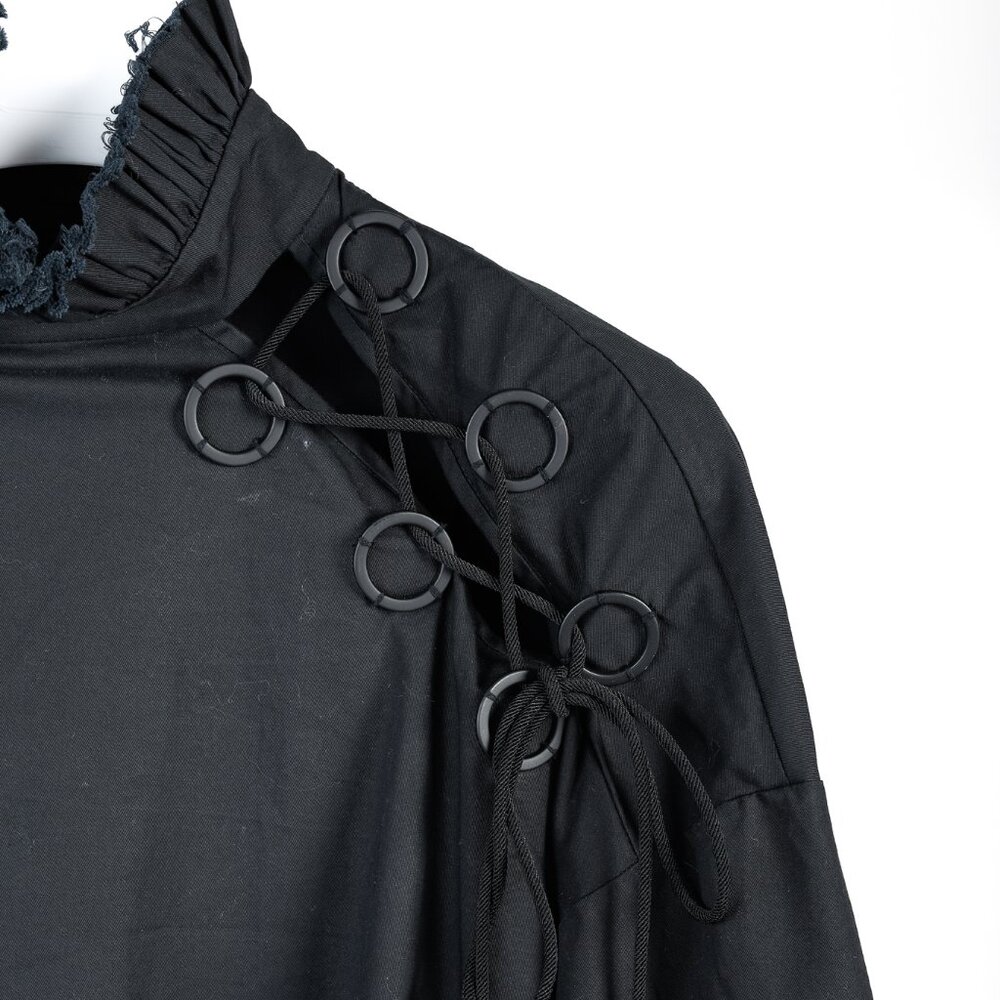 Ellery Rail Road Black Cotton Oversized Lace-Up Shirt - Picture 6 of 16